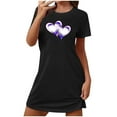 thumbnail image 2 of Sakmal Valentines Moomoo Womens Nightgowns Love Short Sleeve Lightweight Sleep Dress Heart Print Short Womens Nightgown L, 2 of 5