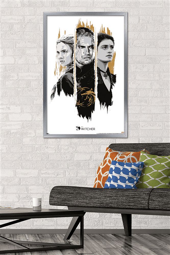 Netflix The Witcher Season 2 - Trio Wall Poster, 22.375" x 34", Framed