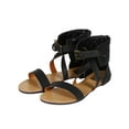 thumbnail image 4 of Bumper CC43 Women Leatherette Open Toe Quilted Strappy Flat Sandal, 4 of 4