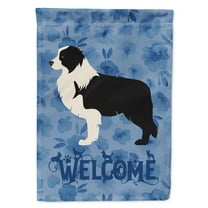 Carolines Treasures CK6150CHF Black Border Collie Welcome Flag Canvas House Size Large multicolor