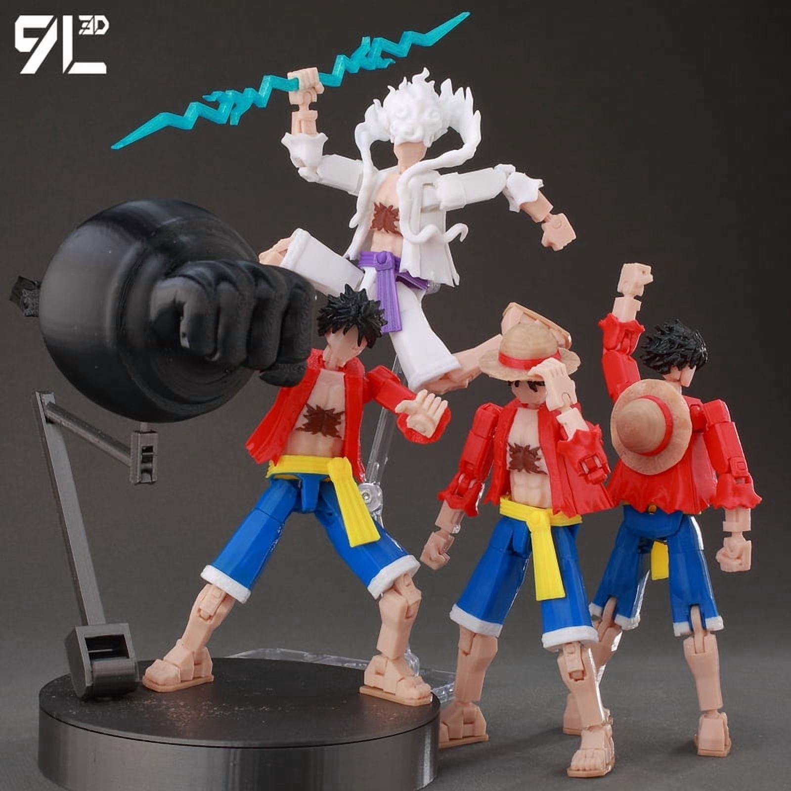 9L3D Printed Anime Characters Lucky 13 Zoro Dummy Action Figures Monkey D.Luffy Multi-Jointed Movable Shapeshift Mannequin Toys