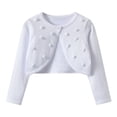 thumbnail image 4 of Teyfeniy Toddler Girls Sweater Cardigans Kids Knitted Cotton Soft Cute Outwear Button Casual Long Sleeve Crew Neck Jackets, for 2 to 14 Years, 4 of 9