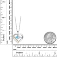 thumbnail image 2 of Gem Stone King 925 Silver and 10K Yellow Gold Heart Shape Lab Grown Diamond Pendant Necklace for Women with Swiss Blue Topaz and White Moissanite (1.08 Cttw, Double Heart, 18 inch Chain), 2 of 4