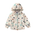 thumbnail image 3 of Curuila Toddler Girls Coat With Zipper Long Sleeve Cartoon Print Hooded Jacket For Girls Winter Warm Casual Soft Outerwear Size 2-3 Years, 3 of 6
