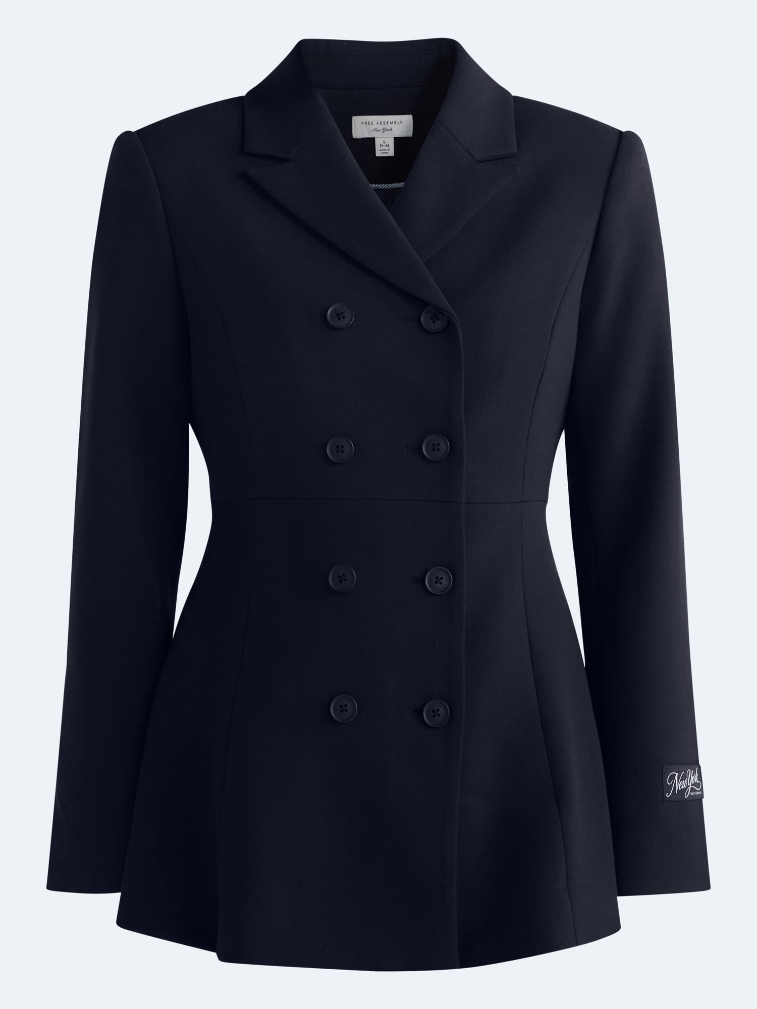 Free Assembly Women's Double Breasted Peplum Blazer, Sizes XXS-XXL