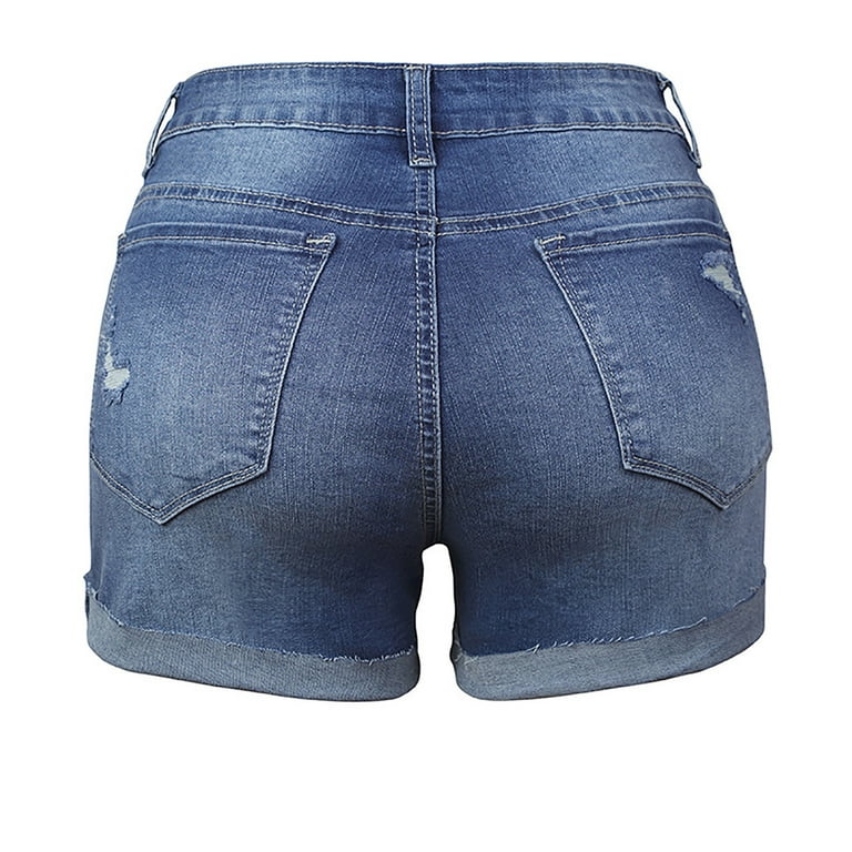 VIGOSS Girls' Jean Shorts - Casual Pull-On Knit Waist Bermuda Jean Shorts  for Girls (2T-16) 