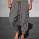 thumbnail image 1 of Pantalones deportivos de color liso para hombre, holgados, con cordones y pierna roscada, cargo, de longitud hasta el tobillo, 1 of 5