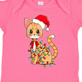 thumbnail image 4 of Inktastic Cute Christmas Cat Tangled in Colorful Lights with Red Hat Boys or Girls Baby Bodysuit, 4 of 5
