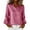 Hot Pink [Mix & Save More] [New Arrivals], variant on Women's Lace Collar V Neck Long Sleeve Solid Color Hot Stamping Top Blouse Shirt Elegant Party Cocktail Night Out Holiday Gift | CSEONE,Silver XL