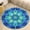 Flannel, variant on A Kaleidoscope of Vibrant Blue And Green Flowers with Intricate Patterns And Swirls_01 Round Area Rugs for Bedroom Living Room, 4FT Soft Comfy Indoor Circle Carpets, Floor Mat