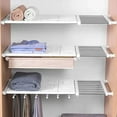 Duslogis Tension Shelf Expandable Rod Closet Organizer Adjustable