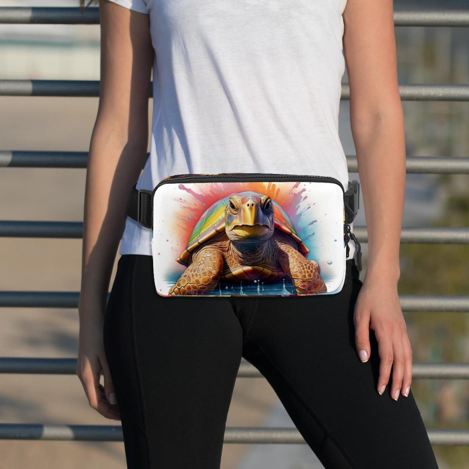 Sea turtle Running Belt Money Belt Waist Bag Cross Body Bag Lightweight Adjustable Extension Strap Unisex Black Kindly Waterproof SportsOutdoor Hiking Cycling Travel Gym Workout Running Belt Bag²