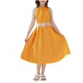 thumbnail image 4 of Économies d'Été en Liquidation! WRKEKC Robes d'Été pour Filles, Robe Décontractée pour Filles, Justaucorps Ajusté à Manches Longues et Col Rond pour Filles 8 Ans, 4 of 4
