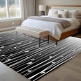 thumbnail image 4 of 5'x8' Area Rugs, Black Flower Indoor Outdoor Area Rug for Living Room Bedroom, Geometric Stripes Gradient Simple Branch Washable Bathroom Rugs Kitchen Floor Carpet Mats Home Decor Aesthetic, 4 of 8
