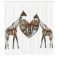 thumbnail image 3 of Ambesonne Giraffe Shower Curtain, Soul Mate Heart Love, 69"Wx84"L, Brown White, 3 of 5