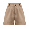 thumbnail image 6 of WAYUTE Women's Shorts Plus Size Active Hiking Workout Solid Color Cozy Short Pants with Pockets Casual Soft Comfort Summer Outdoor, 6 of 7