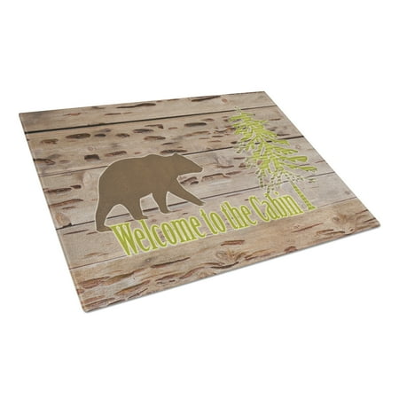 

Caroline s Treasures Welcome to the Cabin Glass Cutting Board Large Size
