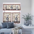 thumbnail image 2 of Kitchen Window Curtains Valance and Tier Set, Retro Funny Chef Gnome Cake Rod Pocket Tier Curtains and Valance 3 Piece Set, Black Red Checkered Plaid Window Treatment for Bedroom Living Room, 2 of 9