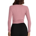 thumbnail image 4 of yillto Womens Long Sleeve Tight Shirts Basic Crew Neck Workout Tees Clothes Going out Fashion Undershirts, 4 of 7