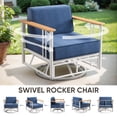 thumbnail image 4 of Opohoro 10 Person Outdoor Conversation Set with Patio Sofas, Swivel Rocking Chairs and Tables, Blue, 4 of 13