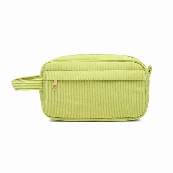 Cozy Knit Yarn Storage Bag Green Corduroy Personalized Craft Organizer Pouch Portable Carry Case for Knitting Supplies Cosmetics Travel Daily Use 1 Pack