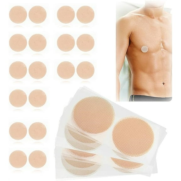 Triani 50 Pairs Mens Nipplecovers Nipple Stickers Anti Chafing Stick Protector One Time Men'S Nipple Tape Adhesive Nipple Guard Band Stops Nipple Chafing During Sport(Skin Color)