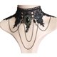 thumbnail image 3 of Collar de encaje gótico, cadena de clavícula, gargantilla femenina, collar sencillo, accesorios punk negros, collar, banda para el cuello, 3 of 5