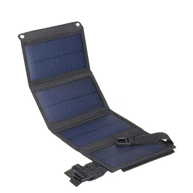 Bolsa plegable con panel solar Laklulu, cargador solar ligero de 8 W y 5 V con salida USB, cargador solar impermeable para teléfono