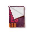 thumbnail image 2 of Abstract Soft Flannel Fleece Throw Blanket, Grunge Style Vintage Design with Monday Hates You Too Wording Art Print, Cozy Plush for Indoor and Outdoor Use, 50" x 60", Orange and Purple, by Ambesonne, 2 of 6