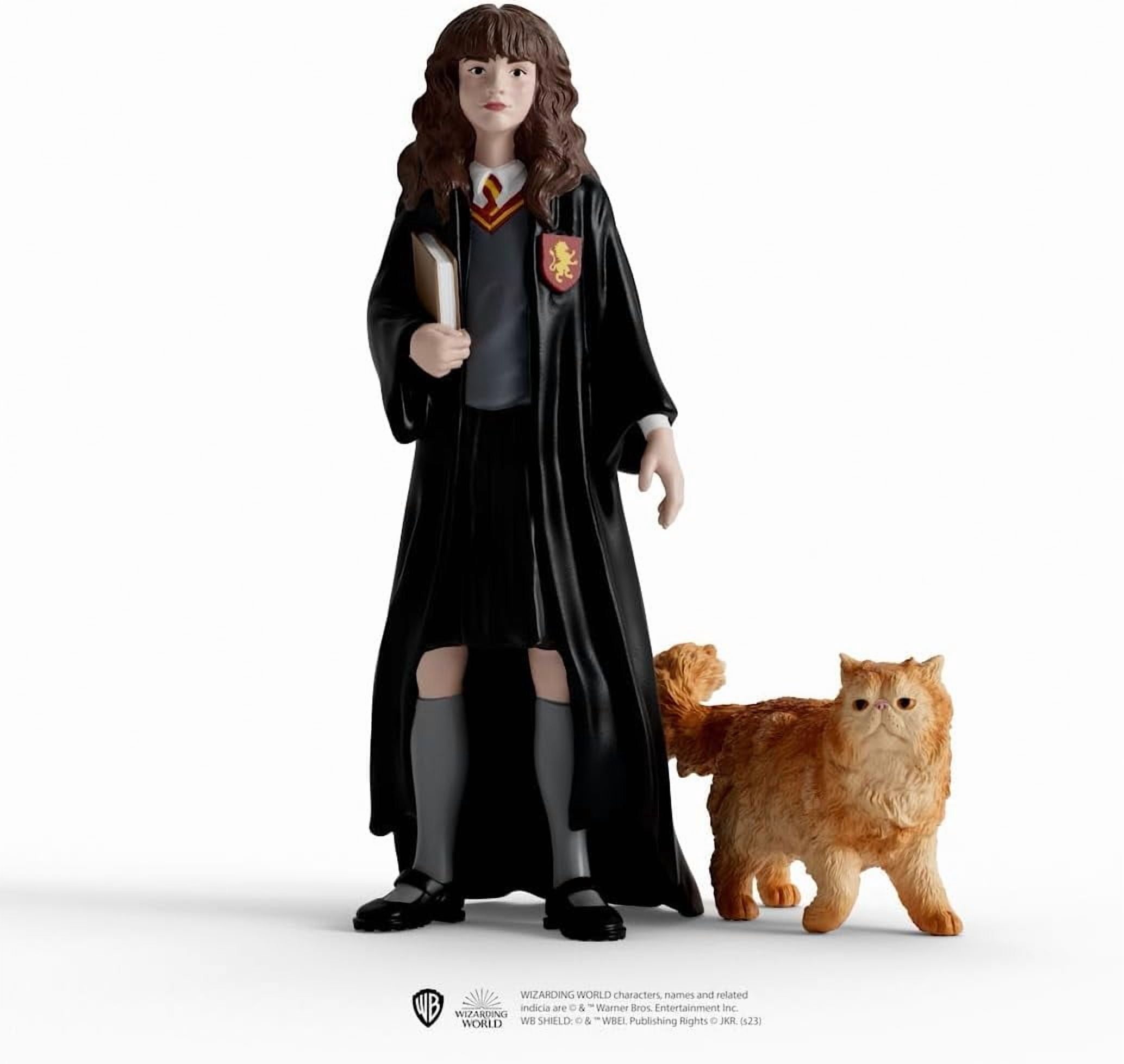 Schleich Harry Potter - 2PC Hermonie and Crookshanks Cat Figurine Toy Set- Wizarding World Collectible Figures for Kids and Adults Ages 6+ | 42635