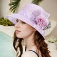 thumbnail image 2 of Fgnfyis Elegant Ladies Beret Hat for Bridal Wedding Tea Party Outdoor Sun Shade French Bowler Fascinator Purple M, 2 of 4