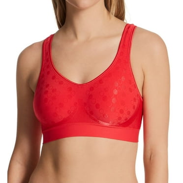 Women's Bali 3488 Comfort Revolution Shaping Wirefree Bra (Red Stone Dot XL)