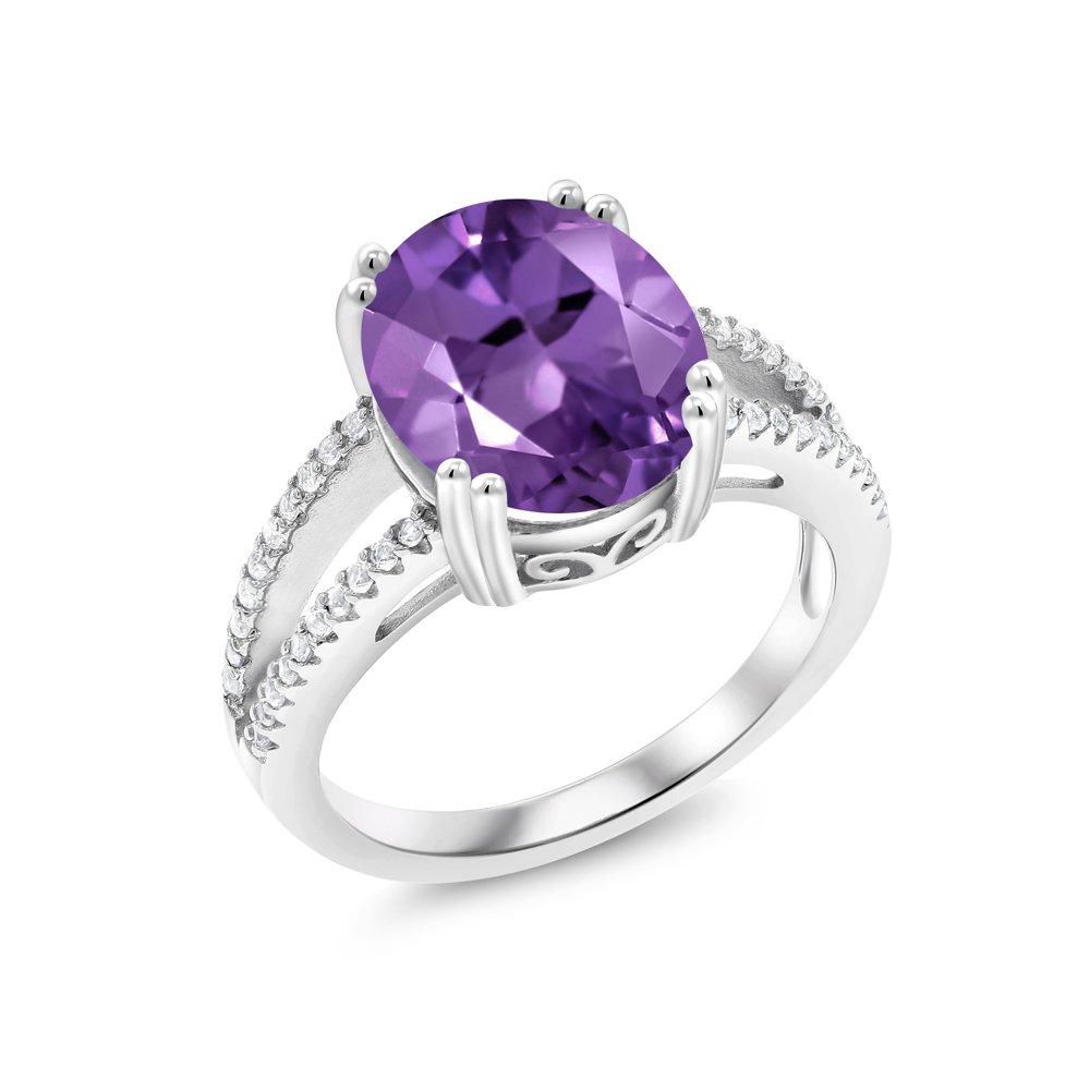 Gem Stone King Gem Stone King Purple Amethyst 925 Sterling Silver