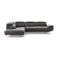 thumbnail image 3 of HomeRoots 372109 Dark Gray Leather Sectional, 110 x 88 x 29-37 in., 3 of 5