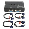 thumbnail image 2 of Conmutador VGA KVM, Switch USB VGA KVM Compartir 1 Pantalla 3 Dispositivos Control USB de Botón de Panel Pequeño Para Teclado, 2 of 7