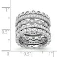 thumbnail image 2 of Gold-Flashed Sterling Silver Cubic Zirconia Eternity Five Ring Set - Size 6 - Measures 15mm Wide, 2 of 2