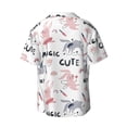 thumbnail image 4 of Goofa Cute Magic Bunny Printed Men's Casual Short-sleeved Shirt,Lightweight Breathable Button-down,Summer Casual men's top,Versatile Fashion shirt-, 4 of 7
