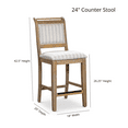 thumbnail image 7 of CoSoTower 24" Counter Stool, Antique White Finish, Gray Leather Seat, 7 of 7