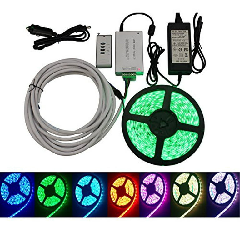 værdighed svovl Ondartet tumor Green LongLife 8080109 Programmable RGB Multi-color 16.4 FT LED Light Strip  Kit - Walmart.com