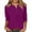 501_Wine, variant on Sweet Home Farm 3/4 Sleeve T Shirts for Women Fashion Button Up Length Solid Color Shirt Top T Shirts for Women Hot Pink