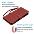 thumbnail image 3 of Njjex for Samsung Galaxy S22 Ultra（6.8"）Wallet Phone Case, Lanyard Flip Card Holder Slot Magnetic PU Leather Purse Kickstand Protective Case, Red, 3 of 7