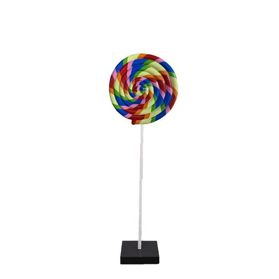 Rainbow Swirl Lollipop Over Sized Statue