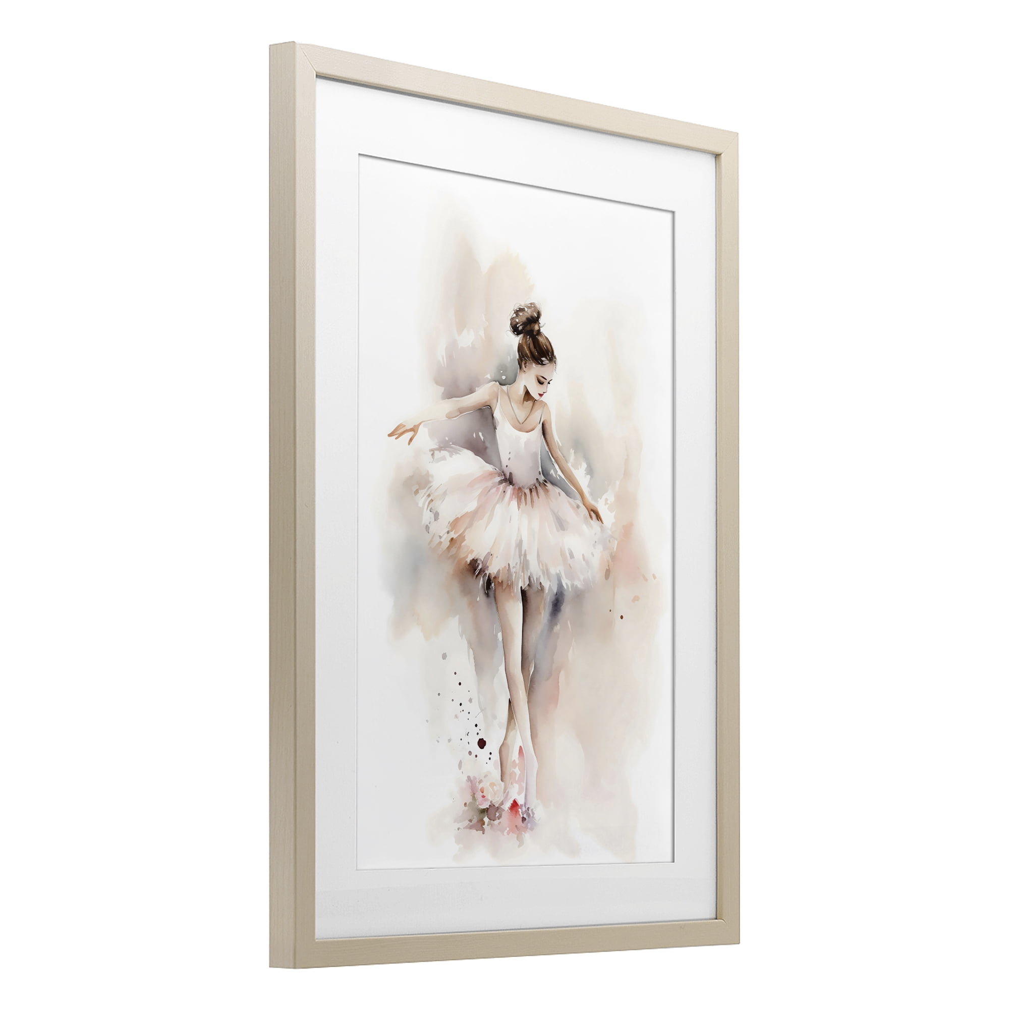 Stupell Industries Watercolor Dancer Pose Birch Framed Print Under Glass, design by Creative Studio