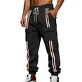 thumbnail image 2 of Ceisia Men Solid Color Loose Casual Pants Elastic Waist Drawstring Sports Gift Work Trousers, 2 of 9