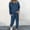 Navy, variant on USSUMA Sweatsuit Women Sweatshirt for Women Long Sleeved Pullover Sweatpant Outfits Pocket Button Drawstring Solid Tracksuit Elastic Waist Fashion Jogger Sets Loose Fitness Workout Fall Suit