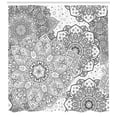 thumbnail image 3 of Ambesonne Mandala Shower Curtain, Eastern Lace Floral Image, 69"Wx84"L, White and Grey, 3 of 3