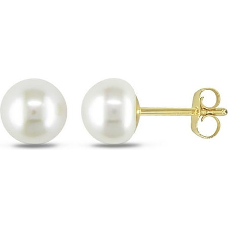 Pori Jewelers 6Mm Genuine Freshwater Pearl Ball In 14K Solidgold Stud Earrings