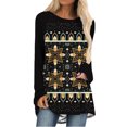 thumbnail image 2 of Mujeres Casual Tribal Wind Impreso Manga larga O-cuello Pullover Blusa Camiseta Tops Pompotops  FGAJ1181, 2 of 5