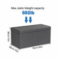 thumbnail image 5 of EDX Multi-functional 30 inch Folding Storage Ottoman Bench, End of Bed Foot Rest Stool with Padded Seat, Bedroom Bench for Living Room, Holds up to 660 Lbs, Grey, 5 of 15
