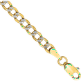 thumbnail image 2 of 14K Solid Yellow Gold 3.4mm Curb Link Chain Bracelet, 2 of 3